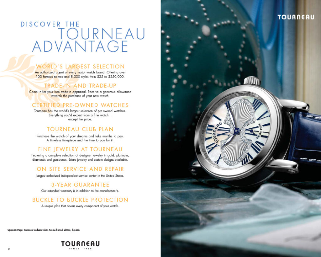 Tourneau catalog opening spread