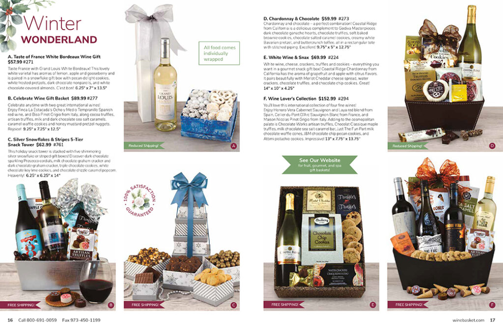 Catalog spread for winebasket.com 2023-24