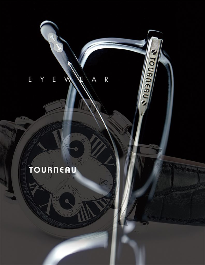 Magazine ad for Tourneau brand glasses